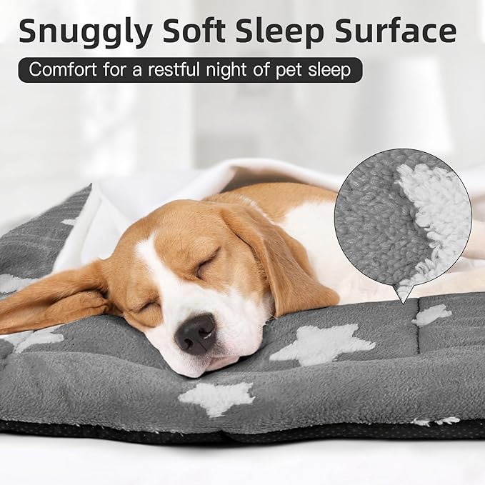 Mora Pets Dog Crate Pad Dog Bed for Crate Washable Flat Pet Kennel Mat Cute | Ultra Soft Dog Bed Mat, Crate Pad for Dog Cages Cozy Sleeping Liner, Pet Pillow Cushion Large Puppy Bed Anti Slip Grey 42x27