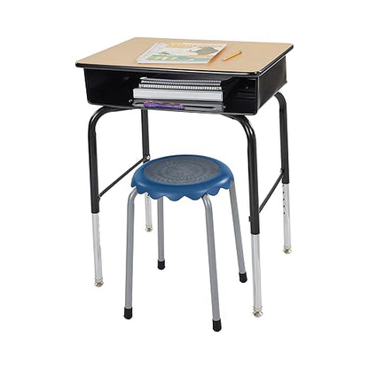 ECR4Kids Daisy Stackable Stool Set, Flexible Seating, Blue, 8-Piece