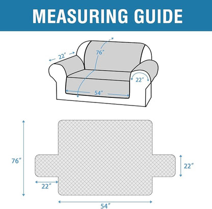 H.VERSAILTEX Loveseat Covers for 2 Cushion Couch Sofa Cover for Dogs 100% Waterproof Furniture Protector Cover with Elastic Straps for Pet Cat(Loveseat, Dove Grey)