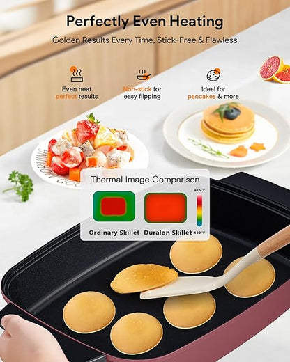 Nuwave Medley XL Digital Electric Skillet, Family Size Griddle w/Glass Lid
