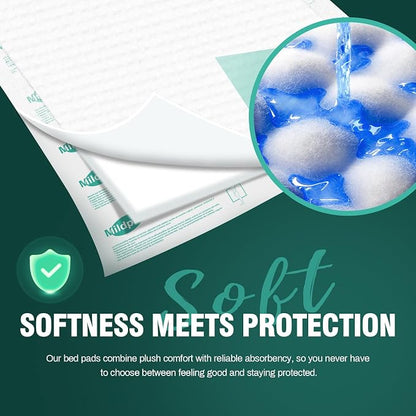 MILDPLUS Heavy Duty Underpads 30x36 Inch, 75 Count, Ultra 10 Times More Absorbent & Tear-Resistant Disposable Bed Pads with Cloth Backing for Incontinence, Adults & Elderly Care