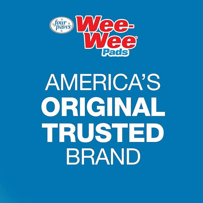 Four Paws Wee-Wee Ultimate Attractant Dog Pee Pads, Grass Scent, 100 Count | Smells like real grass, leak-proof puppy pads, dog housebreaking & potty training, 24-hour floor protection, 22" x 23"