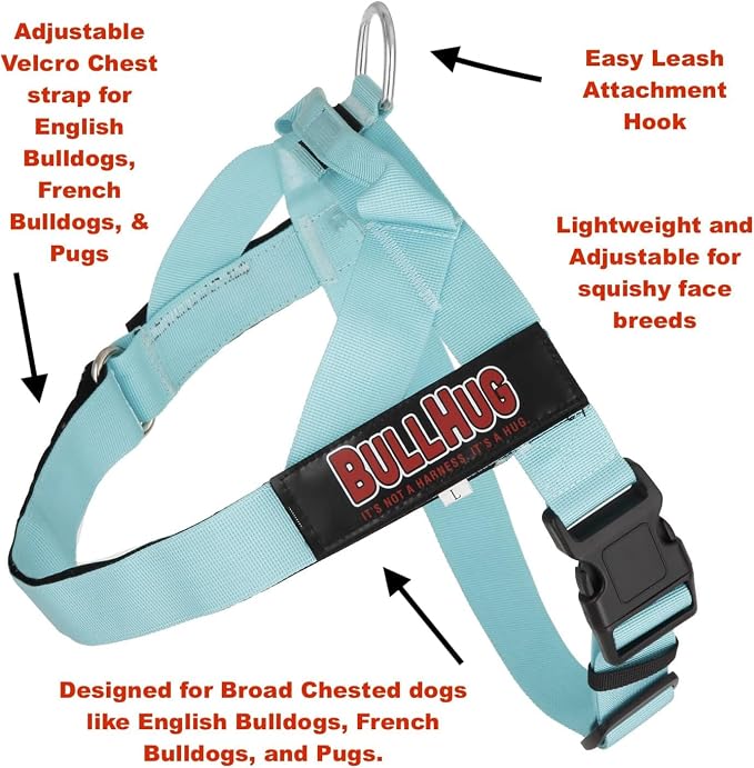 Adjustable Dog Harness– No Pull, No Choke – for English Bulldogs, French Bulldogs, Pugs & Broad-Chested Breeds – Easy, Safe Walks (NEON Orange, Medium)