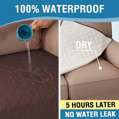 H.VERSAILTEX Couch Cover for Dogs Washable 100% Waterproof Sofa Cushion Cover Dog Bed Cover Non-Slip Pet Blanket for Sofa Cushion Protector, 35" x 62", Brown