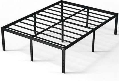 20 Inch Queen Bed Frame No Box Spring Needed, Heavy Duty Metal Queen Platform Bed Frame Support Up to 3000 lbs, Easy Assembly, Noise Free, Black