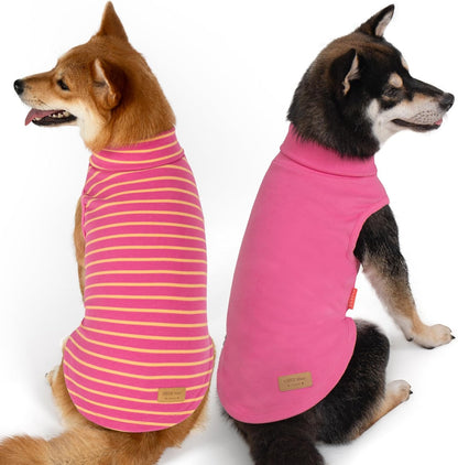 KYEESE 2Pack Dog Sweater Pullover Dog Sweaters for Small Dogs Girl Stretchy Pet Sweatshirt Small Pets Sweaters Turtleneck Pet Coats Soft Dogs Clothes