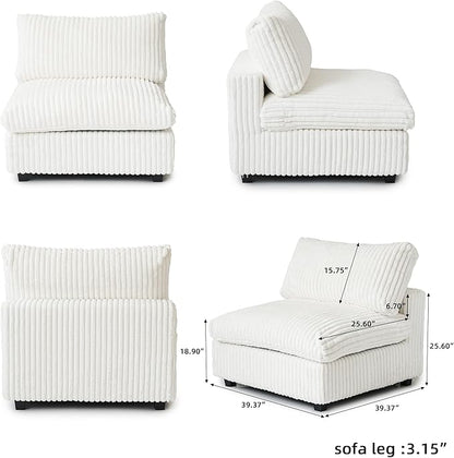 WJShome Cloud Modular Sectional Sofa, Plush Sofas for Living Room,39.37inch Middle Seater,Beige
