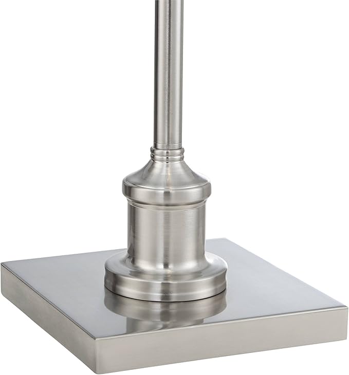 Regency Hill Jenson Traditional Farmhouse Adjustable Pharmacy Light Floor Lamp Swing Arm Standing Base 54" Tall Brushed Nickel Silver Metal for Living Room Reading House Bedroom Home Office