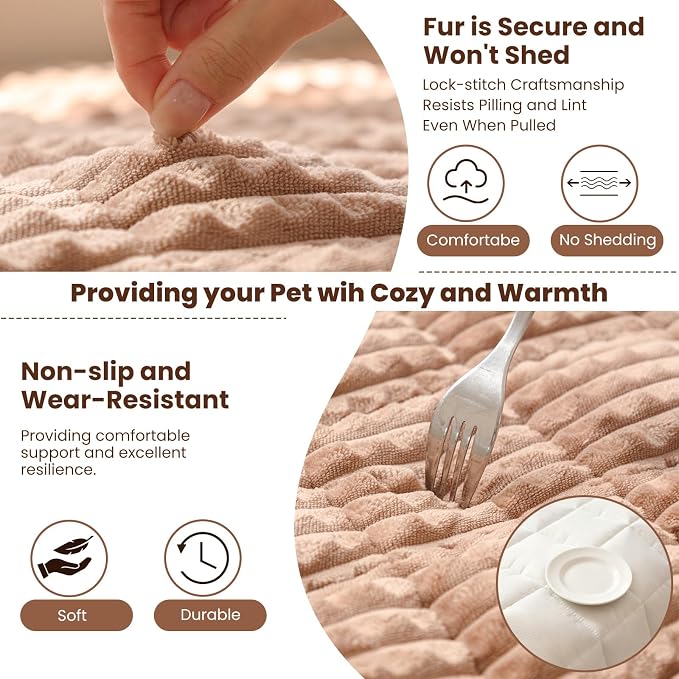 Couch Cover for Dogs Washable, Non-Slip Pet Couch Covers for Sofa, Fuzzy Dog Couch Cover Blanket, Thick, Soft, Plush Couch Cushion Covers for Sofa Protector (Coffee, 23.6" x 47.2"/60 x 120cm)
