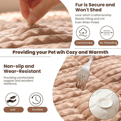 Couch Cover for Dogs Washable, Non Slip Couch Covers for 3 Cushion Sofa Pet Friendly, Fuzzy Pet Couch Cushion Covers for Dog,Thick,Soft for Sofa Protector (Coffee, 27.6" x 82.7"/70 x 210cm)
