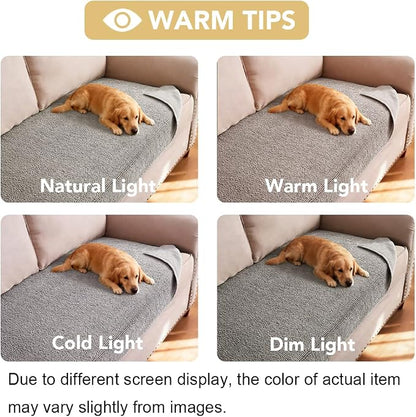 H.VERSAILTEX Non Slip Pet Couch Cover Chenille Dog Bed Protector Thick Soft Sofa Slipcover Pet Friendly Washable Couch Cushion Covers for Pets (52" x 82", Dove)