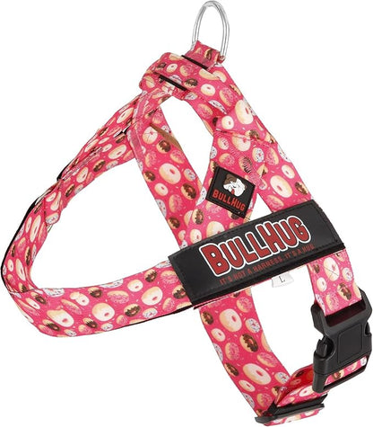 Adjustable Dog Harness– No Pull, No Choke – for English Bulldogs, French Bulldogs, Pugs & Broad-Chested Breeds – Easy, Safe Walks (Donuts, XL)