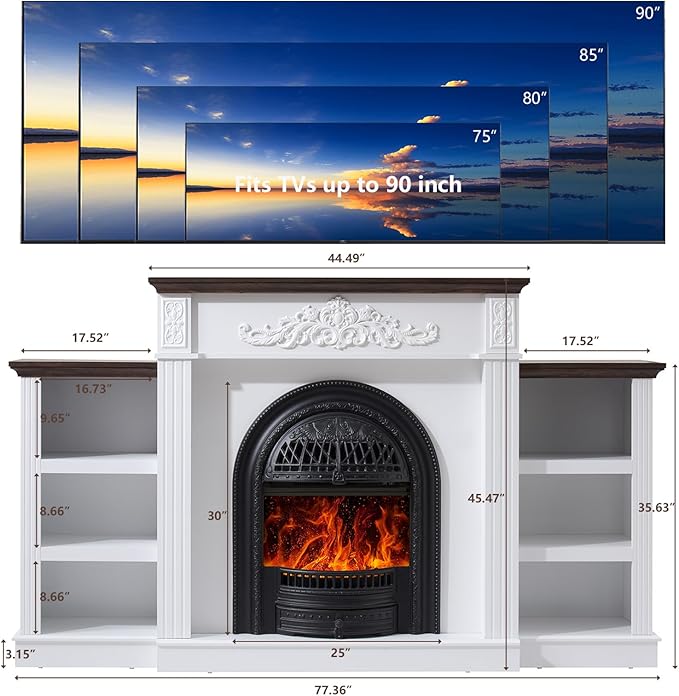 78" Birdcage-Style Electric Fireplace
