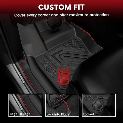 LASFIT Floor Mats & Trunk Mat for Land Rover Defender 110 2020-2025, TPE All Weather Custom Fit Floor Liner for Defender 110 7-Seater Full Set Car Mats and Cargo Liner, Black