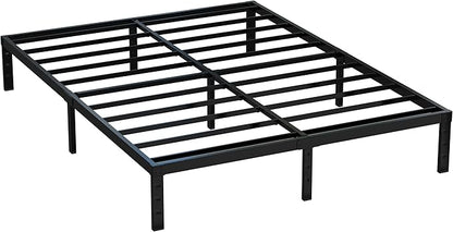 King Size Bed Frame No Box Spring Needed, 12 Inch Heavy Duty King Platform Bed Frame Support Up to 3000 lbs, Easy Assembly, Noise Free, Black