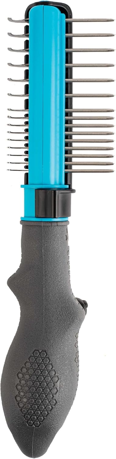 FURminator 2-in-1 Doodle Grooming Tool for Dogs, 1 Count, Dematting Tool with Comb for Mats, Tangles & Maintenance on Curly, Long, Silky & Wiry Coats