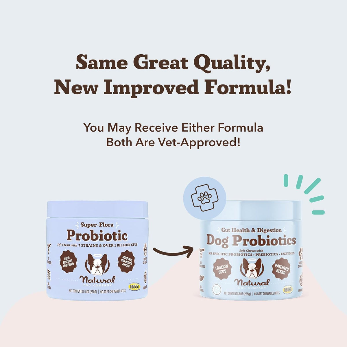 Natural Dog Company Gut Health & Probiotic Chews for Dogs (45 Ct), Prebiotics, Digestive Enzymes & Canine Specific Probiotics for Digestion, Gas, Loose Stool & Immune System Support, 1 Chew Daily