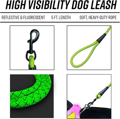 noxgear LightHound Light Up Reflective Dog Harness and Leash, X-Large | 360° Light Up Reflective Dog Harness, 8 Colors & 6 Modes, USB Rechargeable, Adjustable, Rainproof, LED Fiber Optic