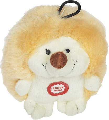 Pet Qwerks Plush Interactive Dog Toys - Chattering Hedgehog - 4.5 in, All Breed Sizes