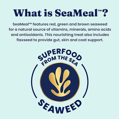 SeaMeal Squeeze Tuna Lickable Cat Treat with Seaweed for Skin, Coat, Digestive & Immune Health - Natural, Holistic, Grain-Free (4 Squeezes)