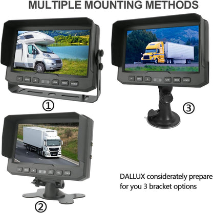 7" 1080P AHD Wired Reverse Rear View Backup Camera System, Waterproof Rearview Reverse Camera 130 Degree Wide Angle Night Vision 4 PIN Cam System for Tractor/Truck/Excavator/Caravan/Skid Steer/RV