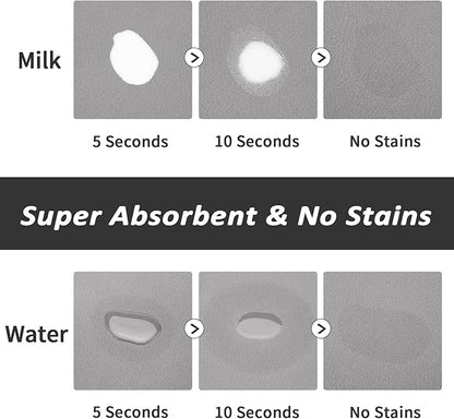 HotLive Dog Food Mat - Absorbent Cat Mat for Food and Water, No Stains Pet Feeding Bowl Mat, Easy to Clean Pet Placemats, Quick Dry Dog Water Dispenser Mat for Messy Drinkers | Grey 24"x 36"