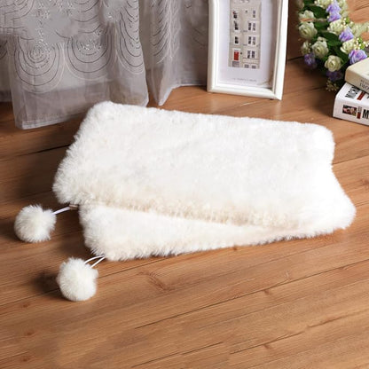 SHENGOCASE 2-Pack 12" x 22" Faux Rabbit Fur Pet Bed Mats, Non-Shedding and Non-Deforrable