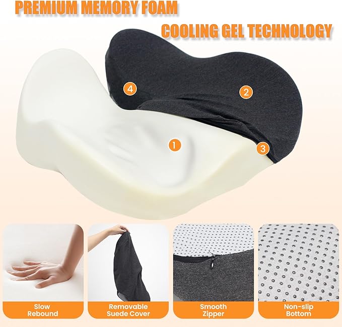 CXC Gel Seat Cushion for Long Sitting – Breathable Honeycomb Gel Cushion for Office Chair & Car Seat, Non-Slip Support for Daily Use