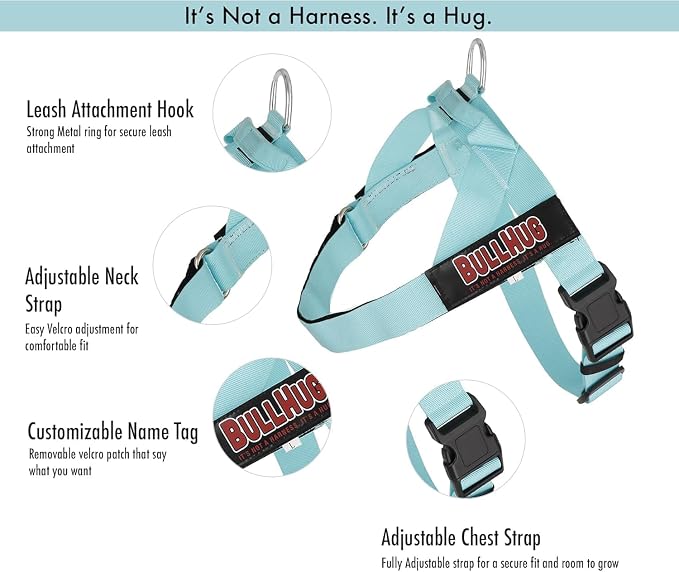 Adjustable Dog Harness– No Pull, No Choke – for English Bulldogs, French Bulldogs, Pugs & Broad-Chested Breeds – Easy, Safe Walks (Bright RED, Small)