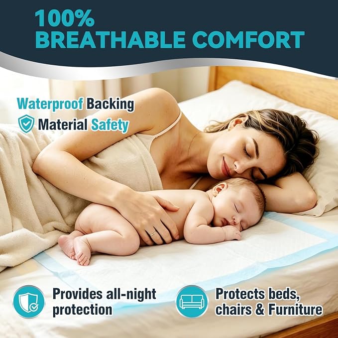AAY Extra Large 40"x36" Disposable Underpads for Incontinence, 100 Count | Super Absorbent, Leak-Proof, Bed Pads for Adults, Elderly, Kids, Pee Pads, Chucks Pads, Furniture & Surface Protection Pad