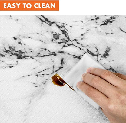 OPUX Anti Fatigue Kitchen Floor Mat, Reversible Cushioned Memory Foam Kitchen Rug Pad, Waterproof Non-Slip Padded Comfort Standing Mat for Office Laundry Home, 47x17 (Marble Gray)