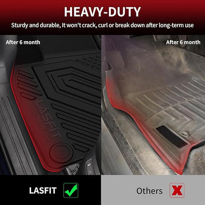 LASFIT Floor Mats & Backrest Mats & Trunk Mat for Mazda CX5 2017-2025 All Weather TPE Custom Fit Floor Liners Car Mats Accessories, Include 1st & 2nd Row & Seatback & Cargo Mats, Black