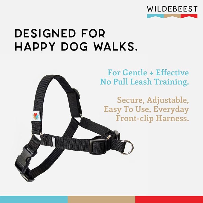 No Pull Dog Harness | Comfortable Training Harnesses | Effective No Pull Harness Design | Ideal for Large Sized Dog | 4-Point Adjustable(L - 26~32 inch Girth, Black)