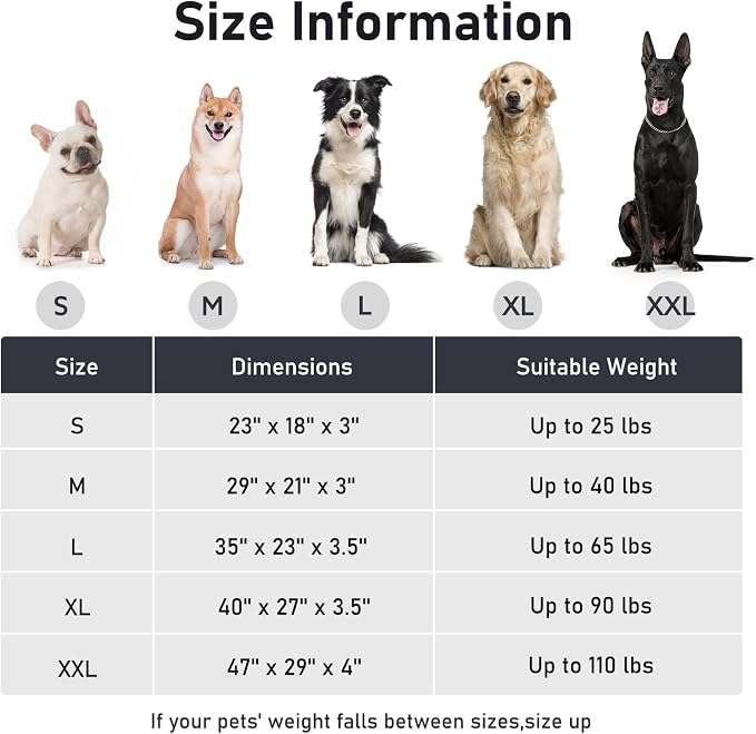FURTIME Washable XL Dog Bed for Extra Large Dogs, Deluxe Dog Crate Beds | Comfy Fluffy Kennel Pad Anti-Slip Pet Sleeping Mat, Machine Washable Dogs Pillow, 44"x32"x4", Brown