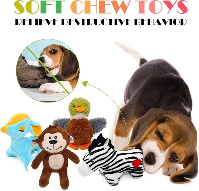 SHARLOVY Dog Squeaky Toys for Small Dogs,Stuffed Animal Puppy Toy,Cute Puppy Chew Toy for Dog Teething, for Small to Medium Dogs,Soft Plush Pet Toys Pack 12 in Gift Box