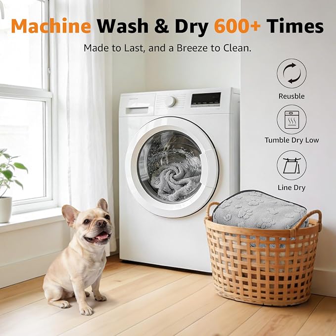 LOOBANI 2 Pack Extra Large Washable Pee Pads for Dogs 54"x54", Gray | Non-Slip Reusable Dog Mat, Super Absorbent & Waterproof Whelping Pads For Floor, Bed, Incontinence, Housebreak, Leak-Proof