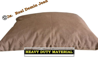 Durable Comfort Micro-Cushion Memory Foam Pet Dog Pillow Bed with Waterproof Liner + External Cover for S,M,L Dogs- Complete Set (Brown Denim, 36''x29'')