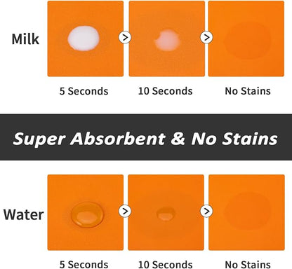 HotLive Dog Food Mat - Absorbent Cat Mat for Food and Water, No Stains Pet Feeding Bowl Mat, Easy to Clean Pet Placemats, Quick Dry Dog Water Dispenser Mat for Messy Drinkers | Paw Orange 16"x 24"