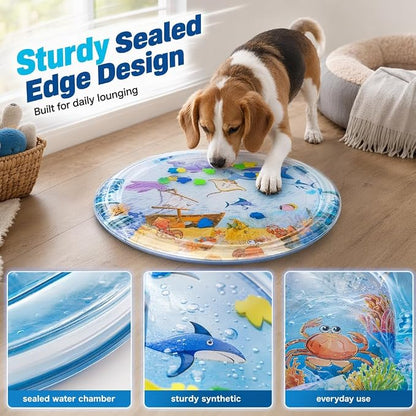 Cat Water Mat with Fish, 2026 New Interactive Cat Mat, Cat Mat for Indoor Activity, Portable Pet Water Play Mat for Cats and Dogs，A：Small,25"