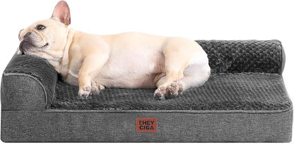 EHEYCIGA Orthopedic Dog Bed Medium Size Dogs, Memory Foam Dog Bed with Washable Removable Cover, Waterproof Pet Sofa Couch for Crate with Nonskid Bottom, 30x20x6, Dark Grey | Small Dog Sofa with Washable Removable Cover, Waterproof Pet Couch for Crate ...