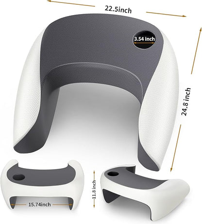 Reading Pillow, Lap Desk Pillow for Adult, Gaming Pillow Memory Foam for Arm Support, Arm Rest for Working, Crocheting, Playing Game or Siting in Bed, Floor, Sofa (Grey)