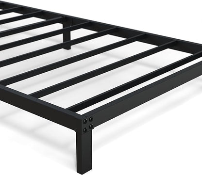 XL Twin Bed Frame No Box Spring Needed, 8 Inch Heavy Duty Metal Twin XL Platform Bed Frame Support Up to 2500 lbs, Easy Assembly, Noise Free, Black