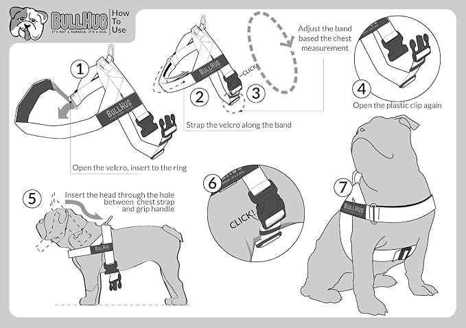 Adjustable Dog Harness– No Pull, No Choke – for English Bulldogs, French Bulldogs, Pugs & Broad-Chested Breeds – Easy, Safe Walks (NEON Pink, Large)