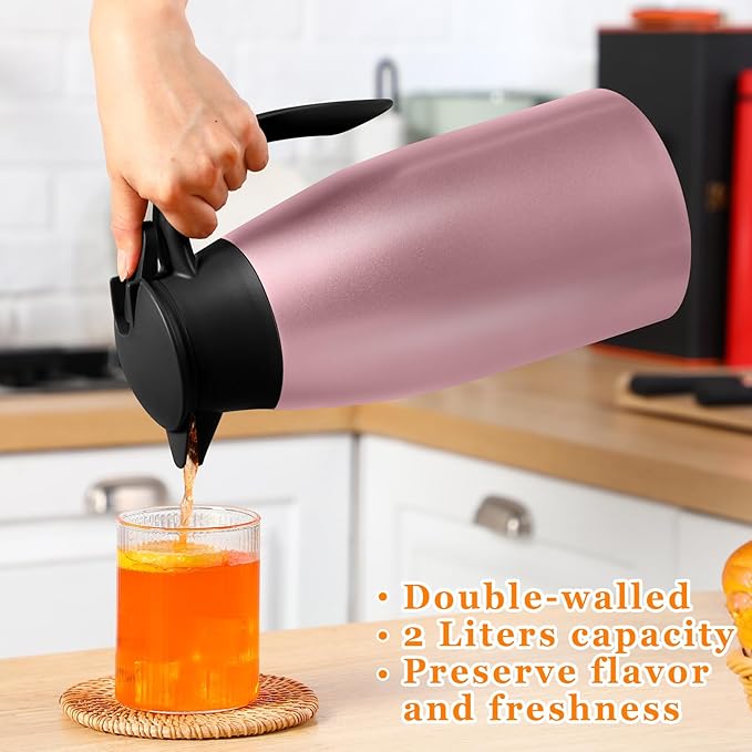 Norme 2 Pcs Thermal Coffee Carafe Insulated Stainless Steel Coffee Carafe