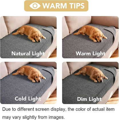 H.VERSAILTEX Non Slip Pet Couch Cover Chenille Dog Bed Protector Thick Soft Sofa Slipcover Pet Friendly Washable Couch Cushion Covers for Pets (30" x 70", Gray)