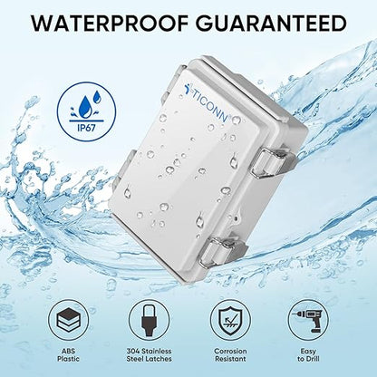 TICONN Waterproof Electrical Junction Box IP67 ABS Plastic Enclosure
