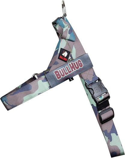 Adjustable Dog Harness– No Pull, No Choke – for English Bulldogs, French Bulldogs, Pugs & Broad-Chested Breeds – Easy, Safe Walks (Army, Large)