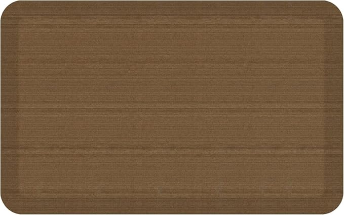 NewLife by GelPro Anti-Fatigue Designer Comfort Kitchen Floor Mat, 20x32”, Grasscloth Khaki Stain Resistant Surface with 3/4” Thick Ergo-Foam Core for Health and Wellness