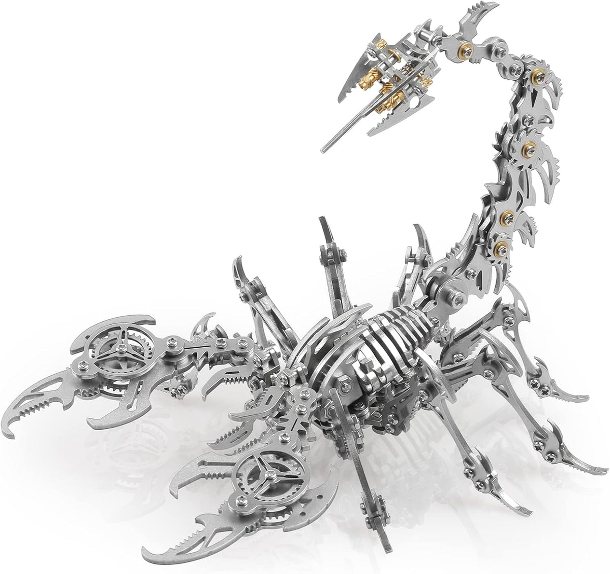 Scorpion 3D Metal Puzzles Kits for Adults Teens – 454 Pcs – Mechanical Assembly Models – 4 Hours to Build – Ideal for Gifts and Decorations (Silver)
