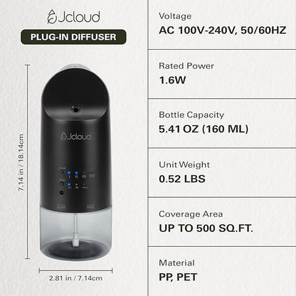 JCLOUD Plug in Diffuser for Essential Oils, Waterless Scent Diffuser Cover Up
